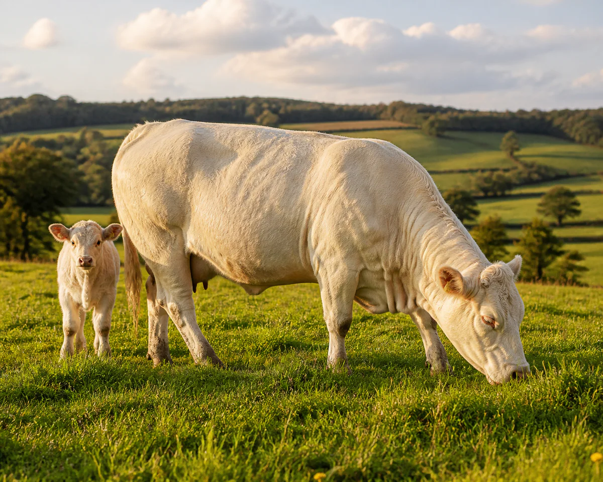 Photo de vache charolaise, le cadrage révèle bien plus que la robe blanche