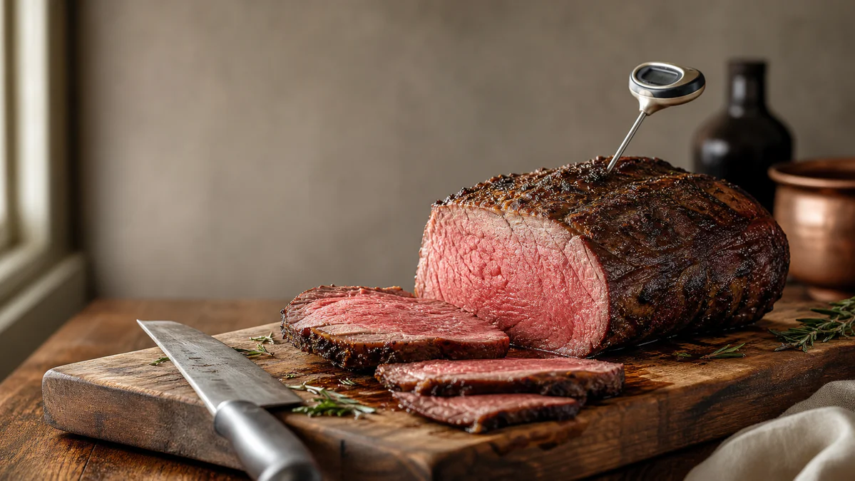 rosbeef de boeuf réussit mieux avec une sonde qu'avec un simple temps de cuisson
