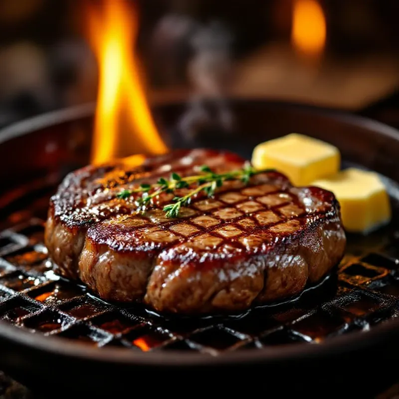Steak de boeuf sur le grill