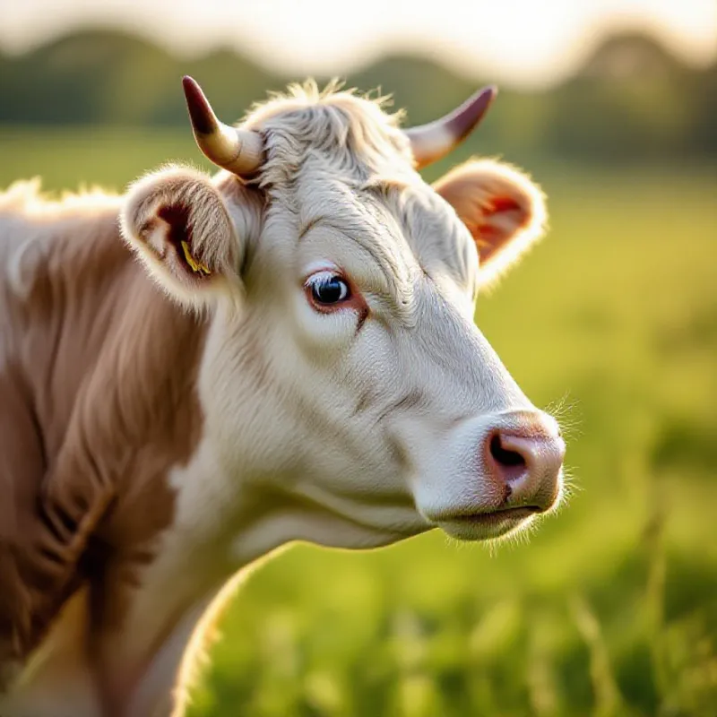 Gros plan sur une vache charolaise