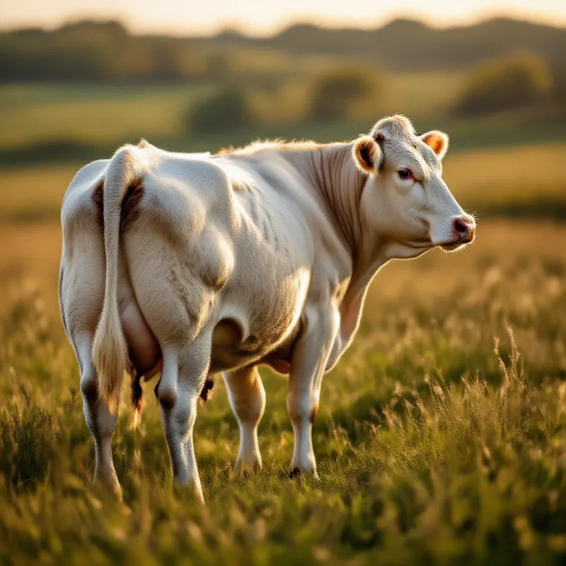 Vache charolaise de profil