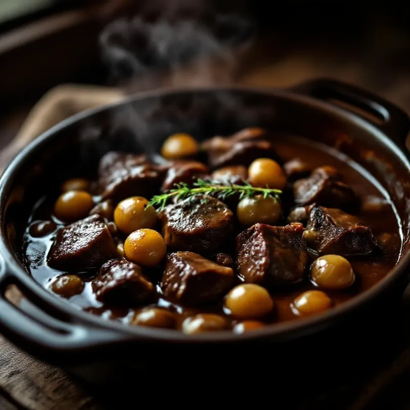 Boeuf Bourguignon fumant