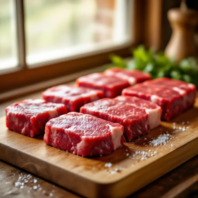 Viande de bœuf fraîche sur une planche