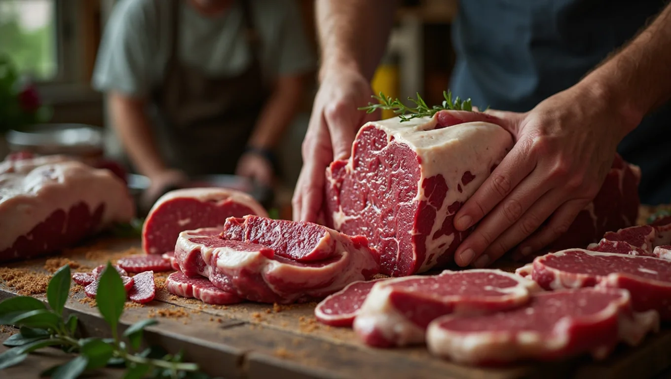 Découpe d’une carcasse de boeuf : le travail du boucher