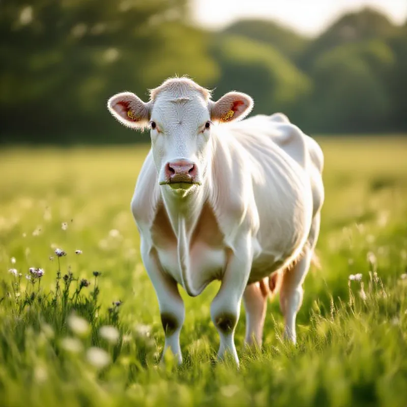 Vache charolaise blanche
