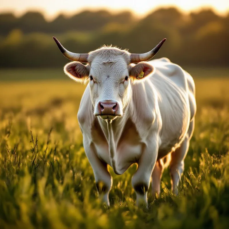 Gros plan sur une vache charolaise