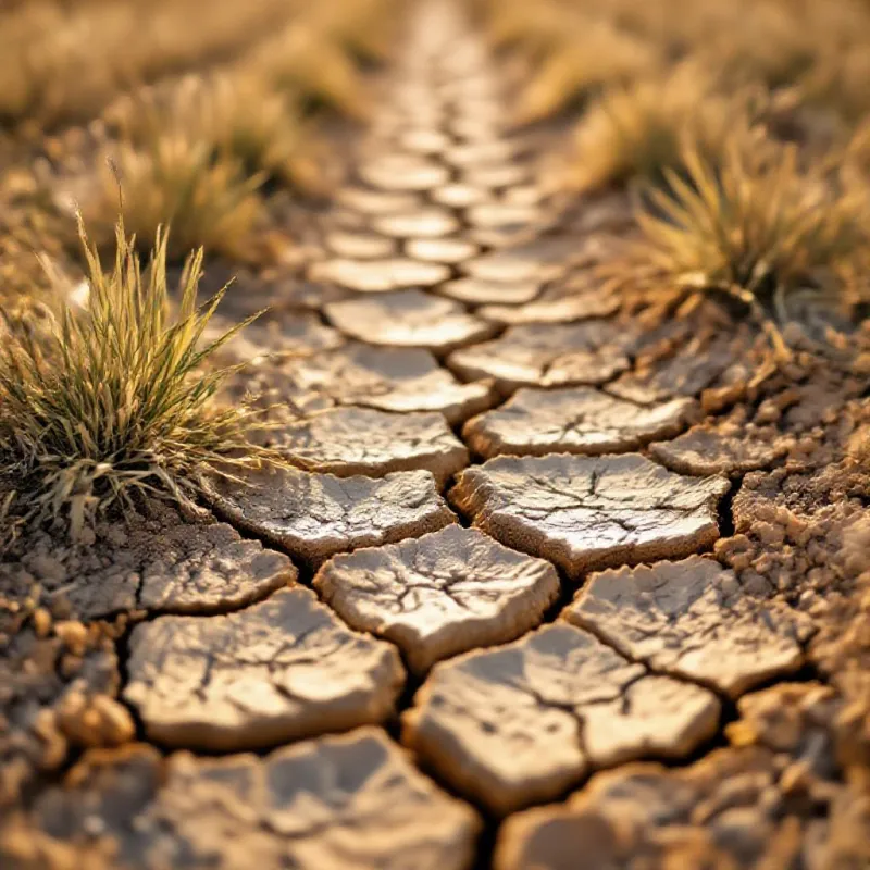 Terre craquelée par la sécheresse