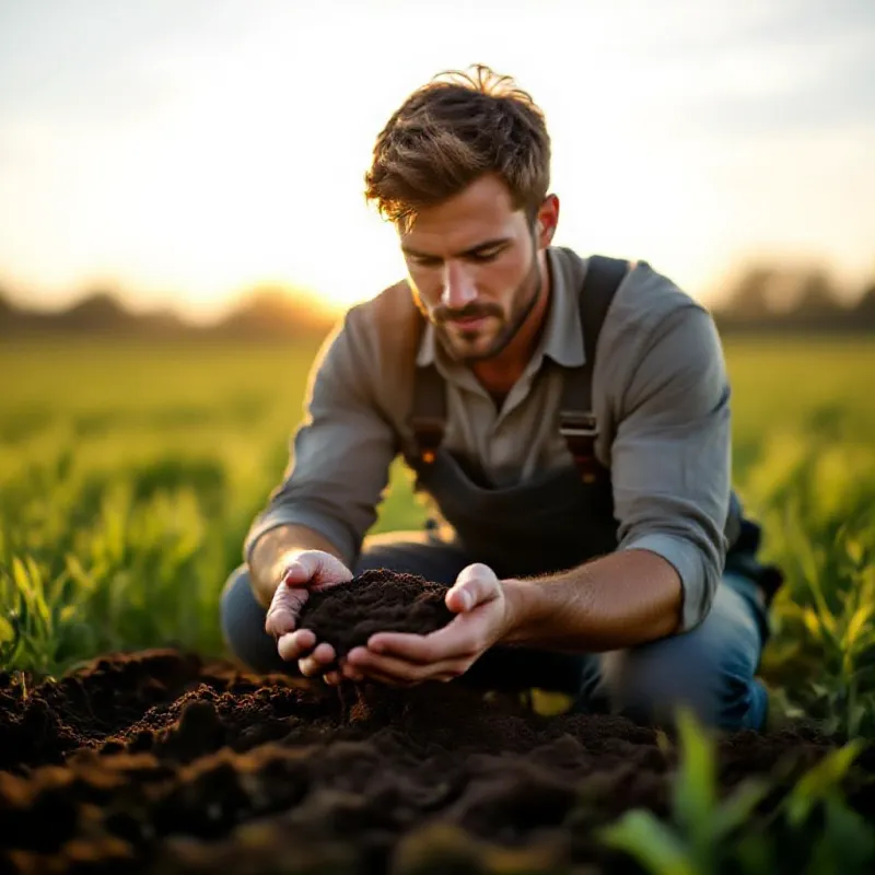 Jeune agriculteur dans son champ