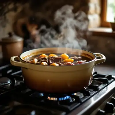 Boeuf bourguignon en cuisson