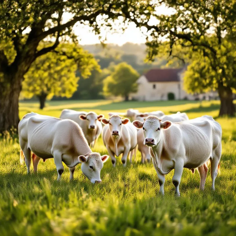 Vaches charolaises dans le bocage