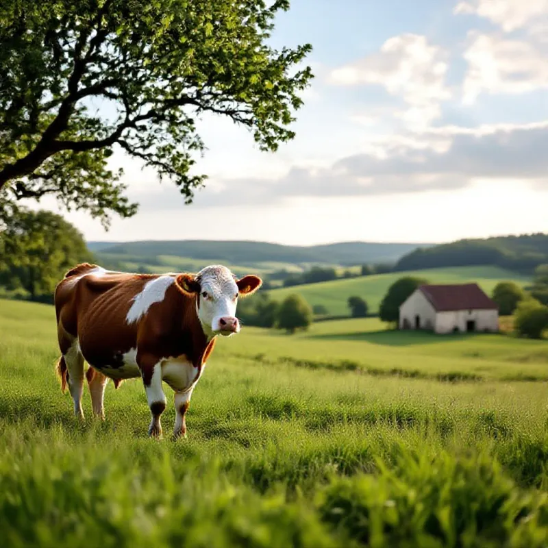 Vache charolaise dans son milieu naturel