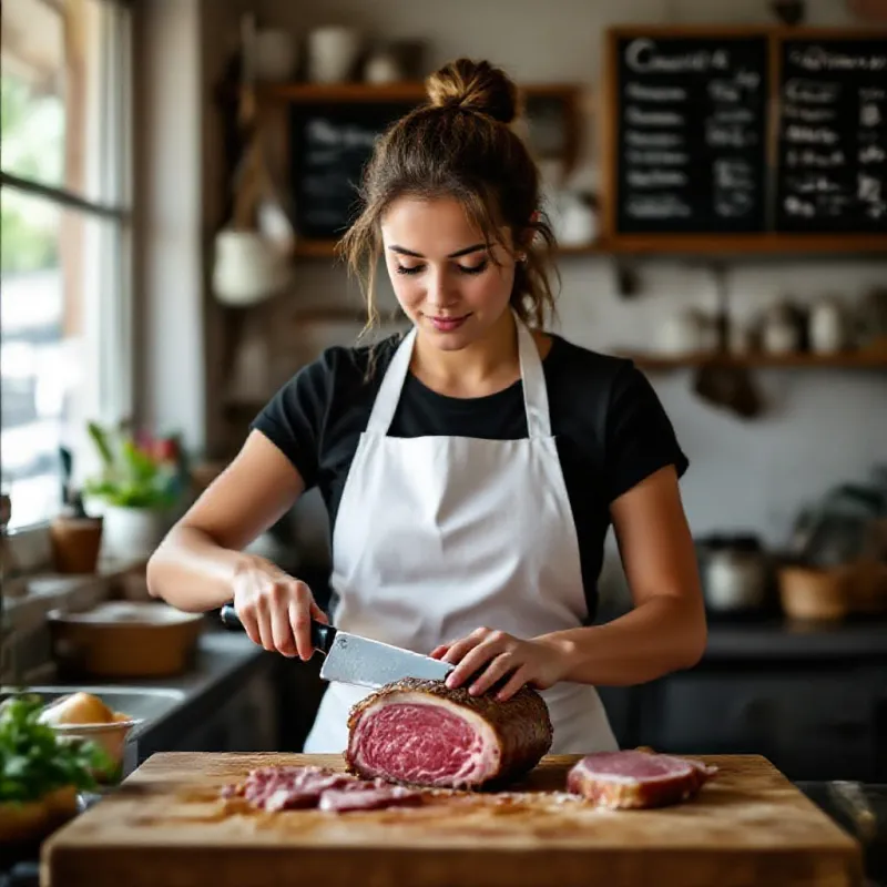 Élise, jeune bouchère passionnée