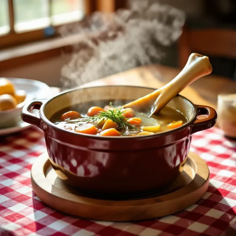 Pot au feu traditionnel fumant