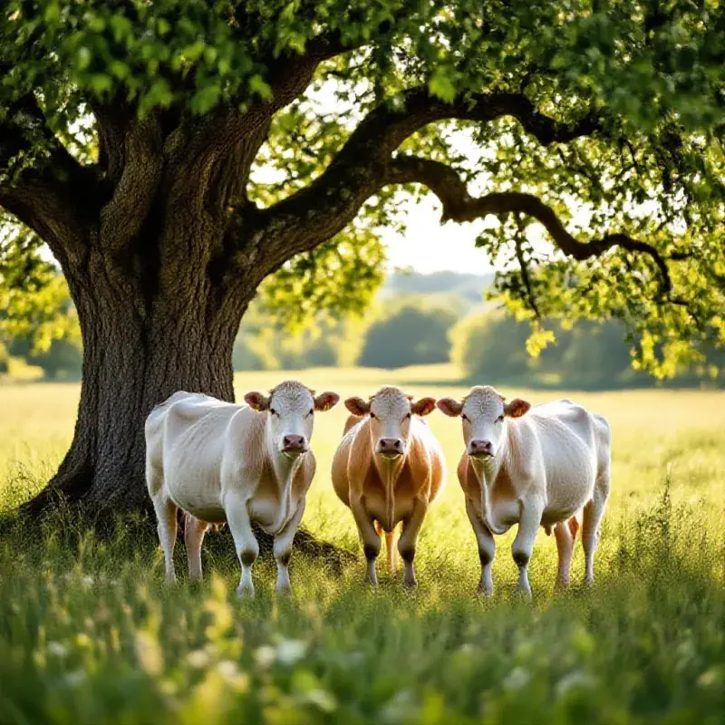 Vaches sous un arbre