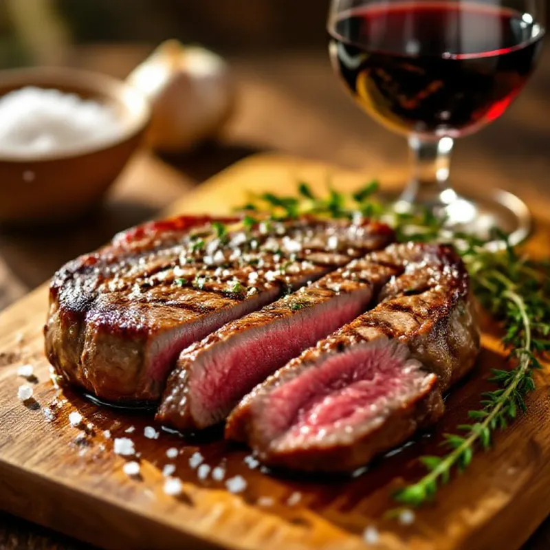 Belle entrecôte charolaise persillée
